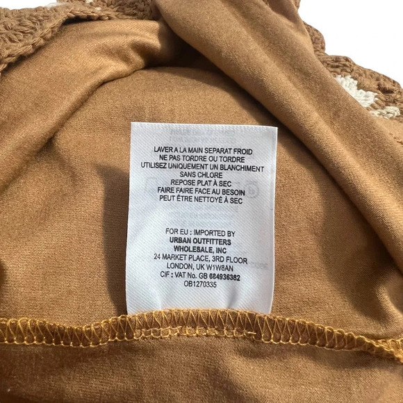 Free People Heat of the Moment Cotton Crochet Mini Skirt Tan Peach Size Large - Picture 8 of 13